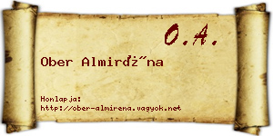 Ober Almiréna névjegykártya